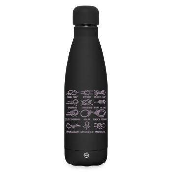 Voile, voilier, nœuds à voile, nouage - Bouteille isotherme SOFT TOUCH 500 ml - noir - Devant