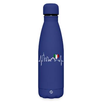 Milan Skyline Italy Heartbeat Fan Love Milano - Matte Insulated Water Bottle 500 ml - dark blue  - Front