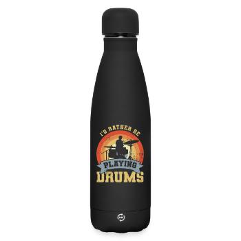 Dicton du batteur - Bouteille isotherme SOFT TOUCH 500 ml - noir - Devant