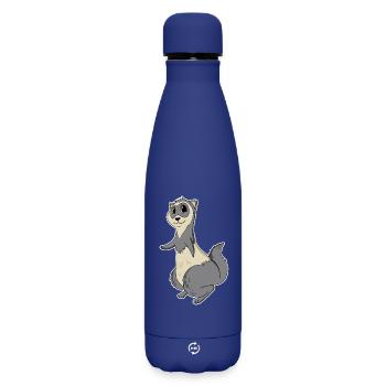 Motif animal furet - Bouteille isotherme SOFT TOUCH 500 ml - bleu foncé  - Devant