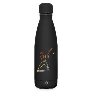 Vintage Baseball Spieler - Matte Thermosflasche 500 ml - Schwarz - Vorne