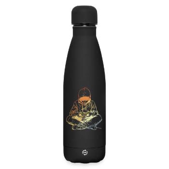 Gamer Drawing Retro Look - Matte Insulated Water Bottle 500 ml - black - Front