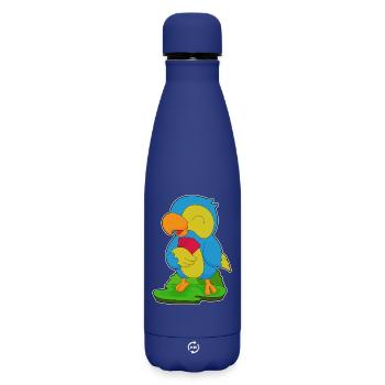 Jeu de cartes de poker Parrot Poker - Bouteille isotherme SOFT TOUCH 500 ml - bleu foncé  - Devant