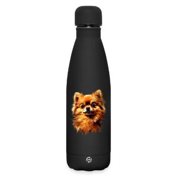 Pomeranian Pomeranian Pom Sweet German Spitz - Matte Insulated Water Bottle 500 ml - black - Front