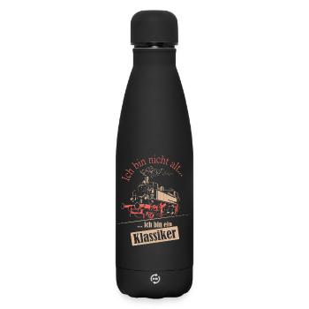 alte Lokomotive Schmalspur sächsische Bahn Sprüche - Matte Thermosflasche 500 ml - Schwarz - Vorne