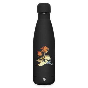 Portrait ferroviaire - Bouteille isotherme SOFT TOUCH 500 ml - noir - Devant