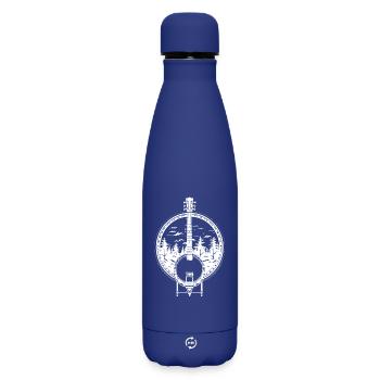Banjo Drawing - Matte Insulated Water Bottle 500 ml - dark blue  - Front