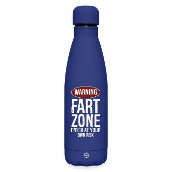 Achtung Furzzone Betreten auf eigene Gefahr - Matte Thermosflasche 500 ml - Dunkelblau  - Vorne