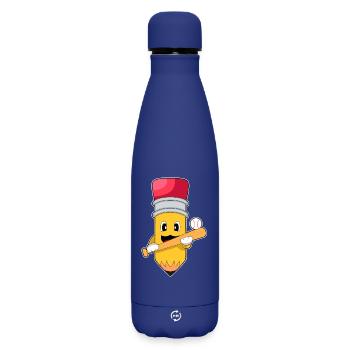 Bleistift Baseball Baseballschläger - Matte Thermosflasche 500 ml - Dunkelblau  - Vorne