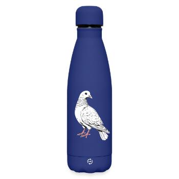 Taube Weiß Stadttaube Ringeltaube Weiße Tauben - Matte Thermosflasche 500 ml - Dunkelblau  - Vorne