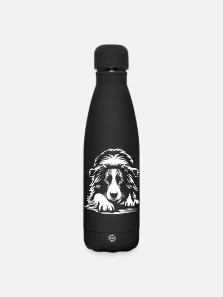 Border Collie "Black Edition" - Matte Insulated Water Bottle 500 ml - black