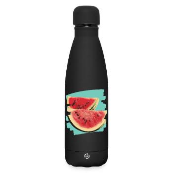 Wassermelone - Matte Thermosflasche 500 ml - Schwarz - Vorne