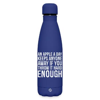 an apple a day keeps anyone away if you throw I - Matte Thermosflasche 500 ml - Dunkelblau  - Vorne
