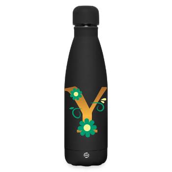 Y - Matte Insulated Water Bottle 500 ml - black - Front