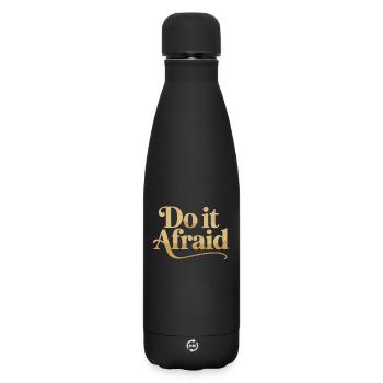 Do It Afraid Courage Development Motivation - Matte Insulated Water Bottle 500 ml - black - Front