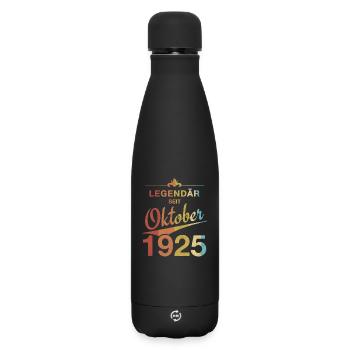 100th Birthday Legendary since October 1925 - Matte Insulated Water Bottle 500 ml - black - Front
