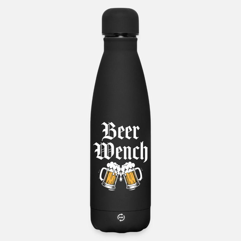 Bierweibchen - Matte Panorama Thermosflasche 500 ml - Schwarz