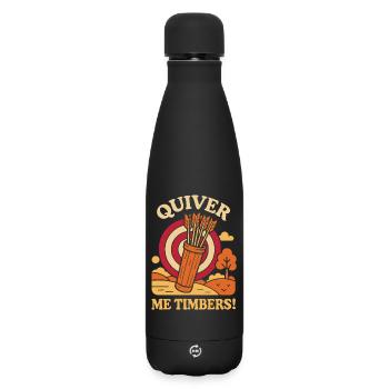 Quiver Me Timbers Funny Archer Archery - Matte Insulated Water Bottle 500 ml - black - Front