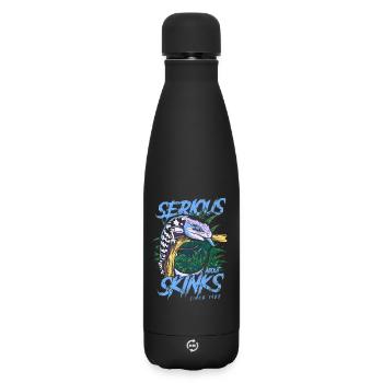 S’intéresse sérieusement aux scinques à langue bleue depuis 1988 - Bouteille isotherme SOFT TOUCH 500 ml - noir - Devant