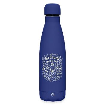 Möge die Tracht mit dir sein - Festzelt & Gaudi - Matte Thermosflasche 500 ml - Dunkelblau  - Vorne