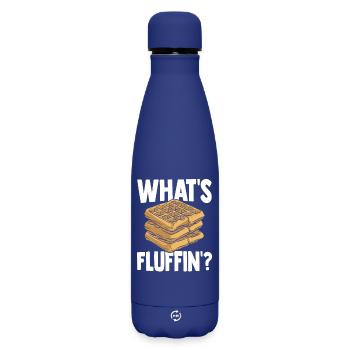 Crêpes cadeaux gaufres fraîches au sirop - Bouteille isotherme SOFT TOUCH 500 ml - bleu foncé  - Devant