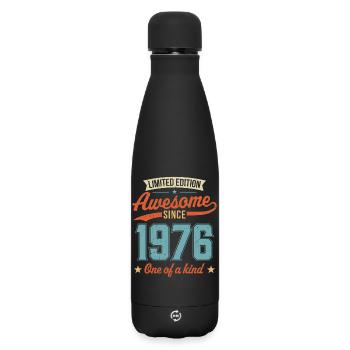 Genial seit 1976 - Matte Thermosflasche 500 ml - Schwarz - Vorne