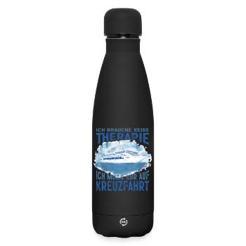 Funny Cruise Sayings Outfits Holiday - Matte Insulated Water Bottle 500 ml - black - Front