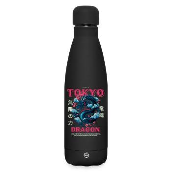 Japanischer Drache - Asiatisches Tokyo Motiv - Matte Thermosflasche 500 ml - Schwarz - Vorne