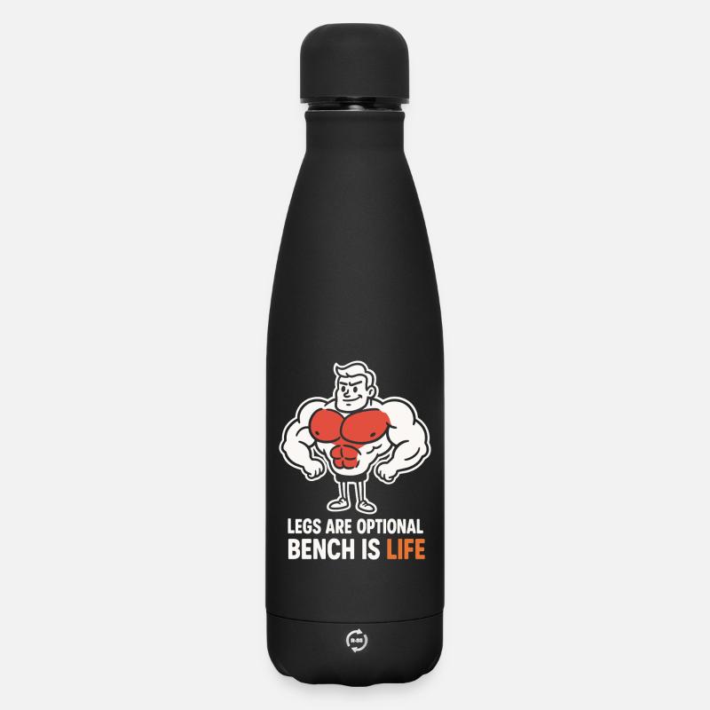 Funny Bench Press Meme Spot Me Bro Powerlifting - Matte Insulated Water Bottle 500 ml - black