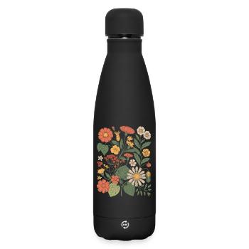 Fleurs Vintage Fleurs Sauvages Nature - Bouteille isotherme SOFT TOUCH 500 ml - noir - Devant