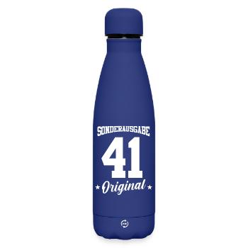 41 Geburtstag - Matte Thermosflasche 500 ml - Dunkelblau  - Vorne