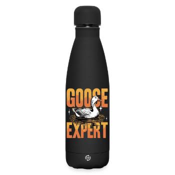 Drôle d’oiseau oie - Bouteille isotherme SOFT TOUCH 500 ml - noir - Devant