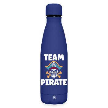 Crâne pirate et logo TEAM PIRATE - Bouteille isotherme SOFT TOUCH 500 ml - bleu foncé  - Devant