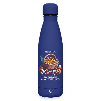 Press [X] to collect | Chanterelles Foraging - Matte Insulated Water Bottle 500 ml - dark blue  - Front