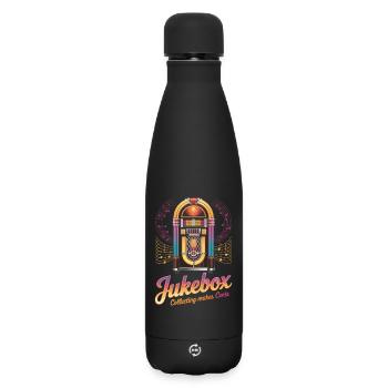 Collectionneurs de juke-box La collection de juke-box rapporte des centimes - Bouteille isotherme SOFT TOUCH 500 ml - noir - Devant