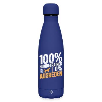 Dog School Dog Lover Dog Trainer - Matte Insulated Water Bottle 500 ml - dark blue  - Front