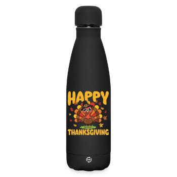 Happy Thanksgiving Autumn Harvest Blend - Matte Insulated Water Bottle 500 ml - black - Front