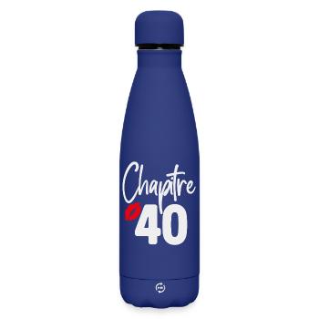 Chapter 40 Birthday Gift Woman 40 Years - Matte Insulated Water Bottle 500 ml - dark blue  - Front