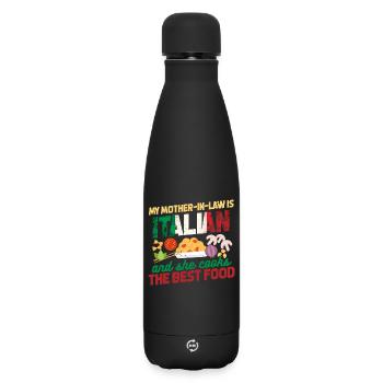 Italian mother-in-law - Matte Insulated Water Bottle 500 ml - black - Front
