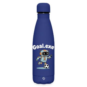 Goal.Exe Roboter Fußball - Matte Thermosflasche 500 ml - Dunkelblau  - Vorne