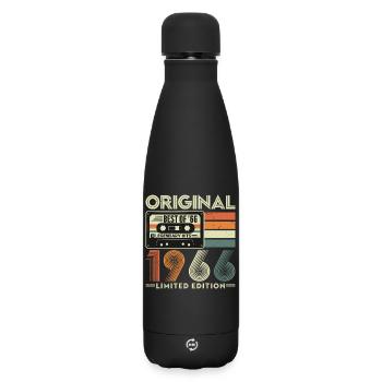 Original 1966 Jahrgang Vintage Geburtstag Retro - Matte Thermosflasche 500 ml - Schwarz - Vorne