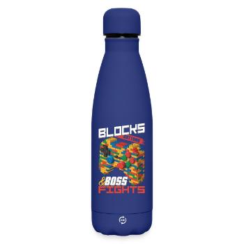 Building Blocks Gamer Gaming Brick Builder - Matte Thermosflasche 500 ml - Dunkelblau  - Vorne