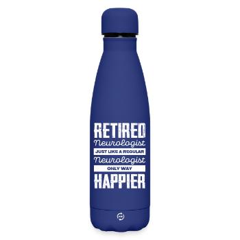Retirement Neurologist: Happy instead of Ordinary - Matte Insulated Water Bottle 500 ml - dark blue  - Front