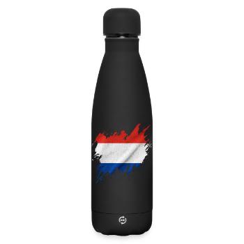 Holland flag, torn style - Matte Insulated Water Bottle 500 ml - black - Front
