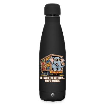 C’est drôle si je gagnais à la loterie, vous le remarqueriez - Bouteille isotherme SOFT TOUCH 500 ml - noir - Devant