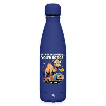 C’est drôle si je gagnais à la loterie, vous le remarqueriez - Bouteille isotherme SOFT TOUCH 500 ml - bleu foncé  - Devant