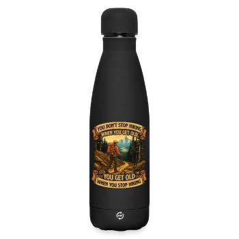 Du hörst nicht auf zu wandern, wenn du alt wirst Zitat - Matte Thermosflasche 500 ml - Schwarz - Vorne