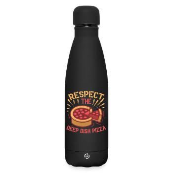 Deep Dish Pizza Chicargo - Matte Thermosflasche 500 ml - Schwarz - Vorne