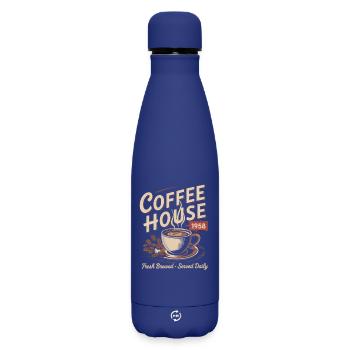 Vintage Kaffee Werbung - Matte Thermosflasche 500 ml - Dunkelblau  - Vorne