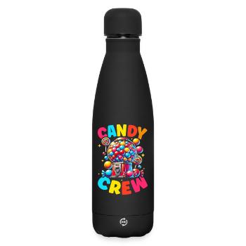 Candy Crew Decoration Candy Lover Sweet Tooth - Matte Insulated Water Bottle 500 ml - black - Front